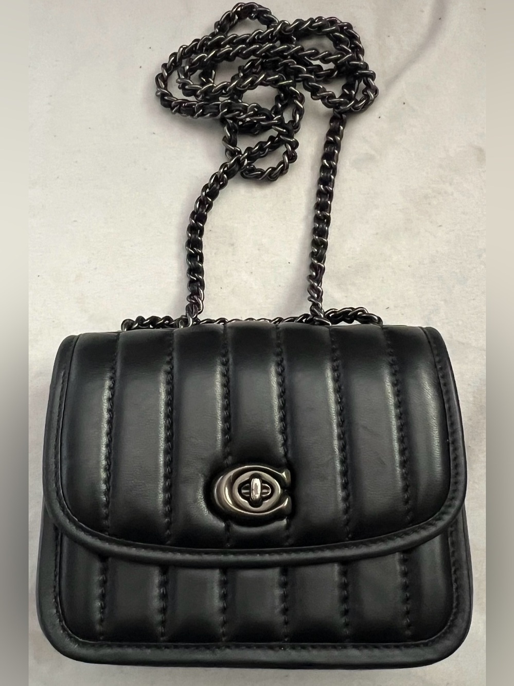Coach Black Mini Madison GUNMETAL Crossbody Bag